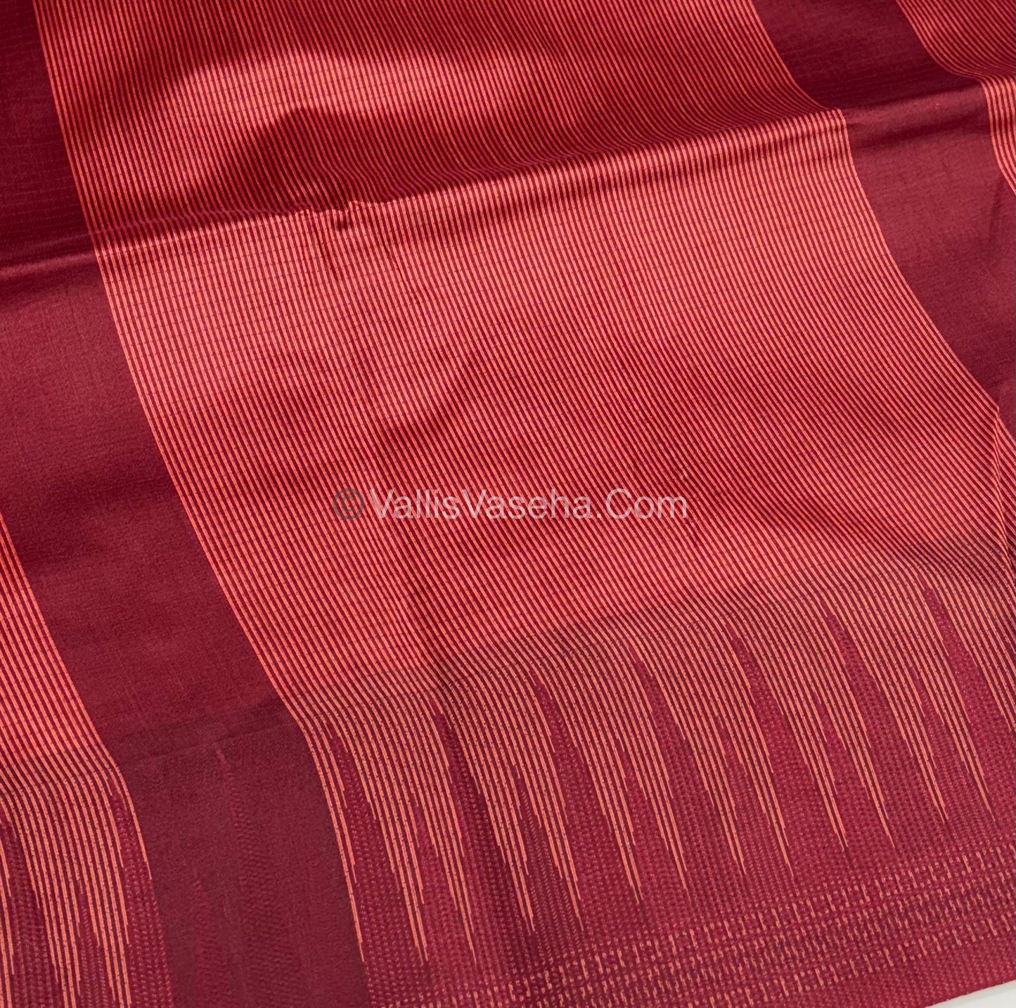 Semi Raw Silk - Orange With Maroon Shade - VVRS007