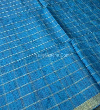 Semi Gicha Tussar Silk Saree - checks pattern - VVSGT001