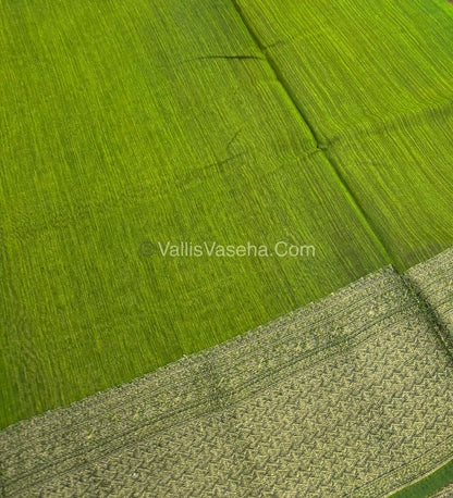 Bamboo Silk Saree - Wine With Green Shade - VVBSS004