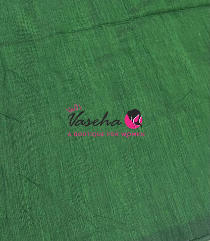 Handloom Cotton Sarees  - Green Shade - VVKC001