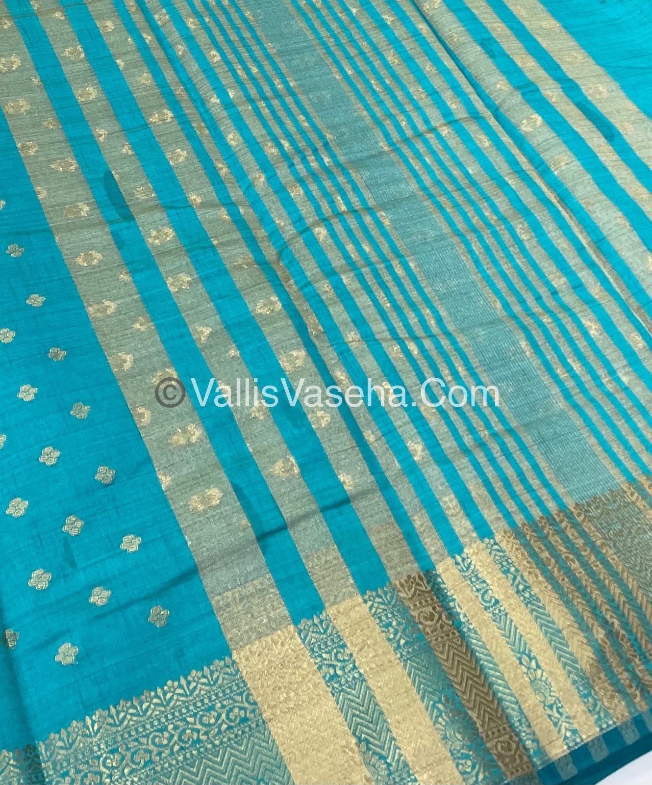 Semi Tussar Silk  - Blue Shade - VVSTS015
