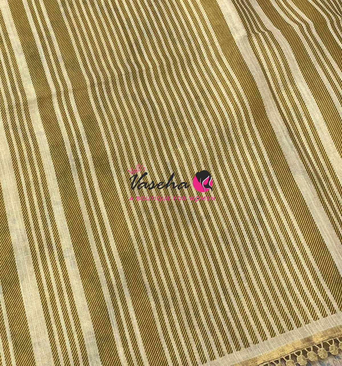Linen Tissue Saree -  Light & Dark Combo - Yellow Shade - VVLTS008