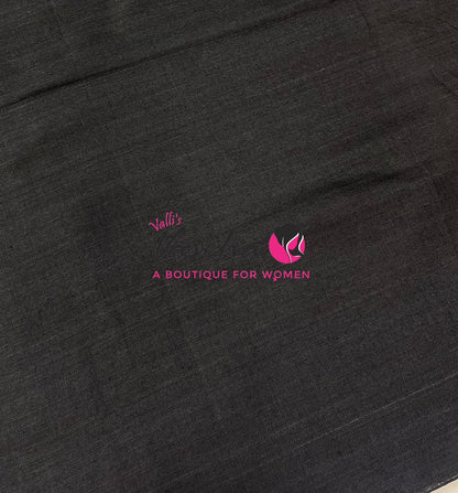 Handloom Cotton Sarees  - Black Shade - VVKC001