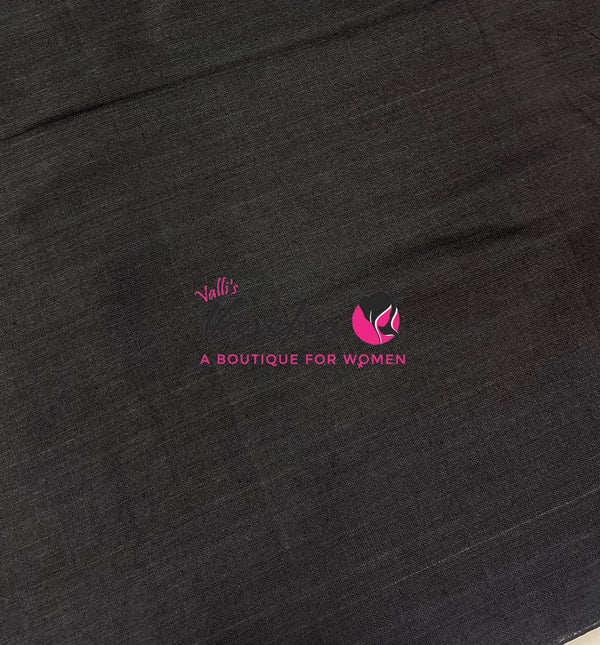 Handloom Cotton Sarees  - Black Shade - VVKC001