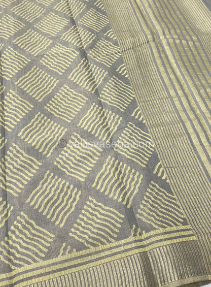 Semi Tussar Silk - Grey Shade - VVSTS007