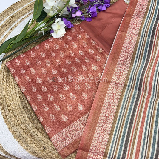 Digital Printed Tissue Linen Salwar Material  | VVUSM003