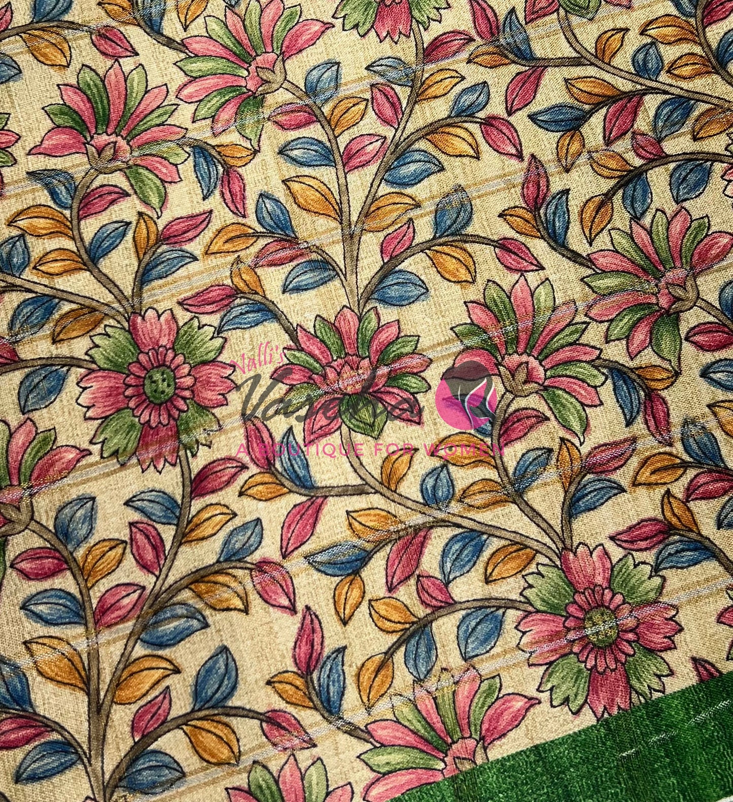 Semi Gicha Tussar Saree - checks pattern - VVSGT005