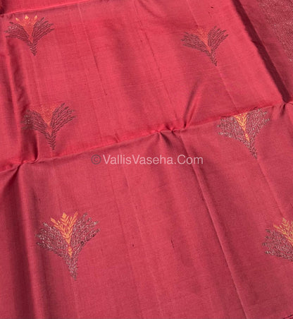 Pure Soft Silk Saree - Border Less - Maroon Shade - VVPSS055