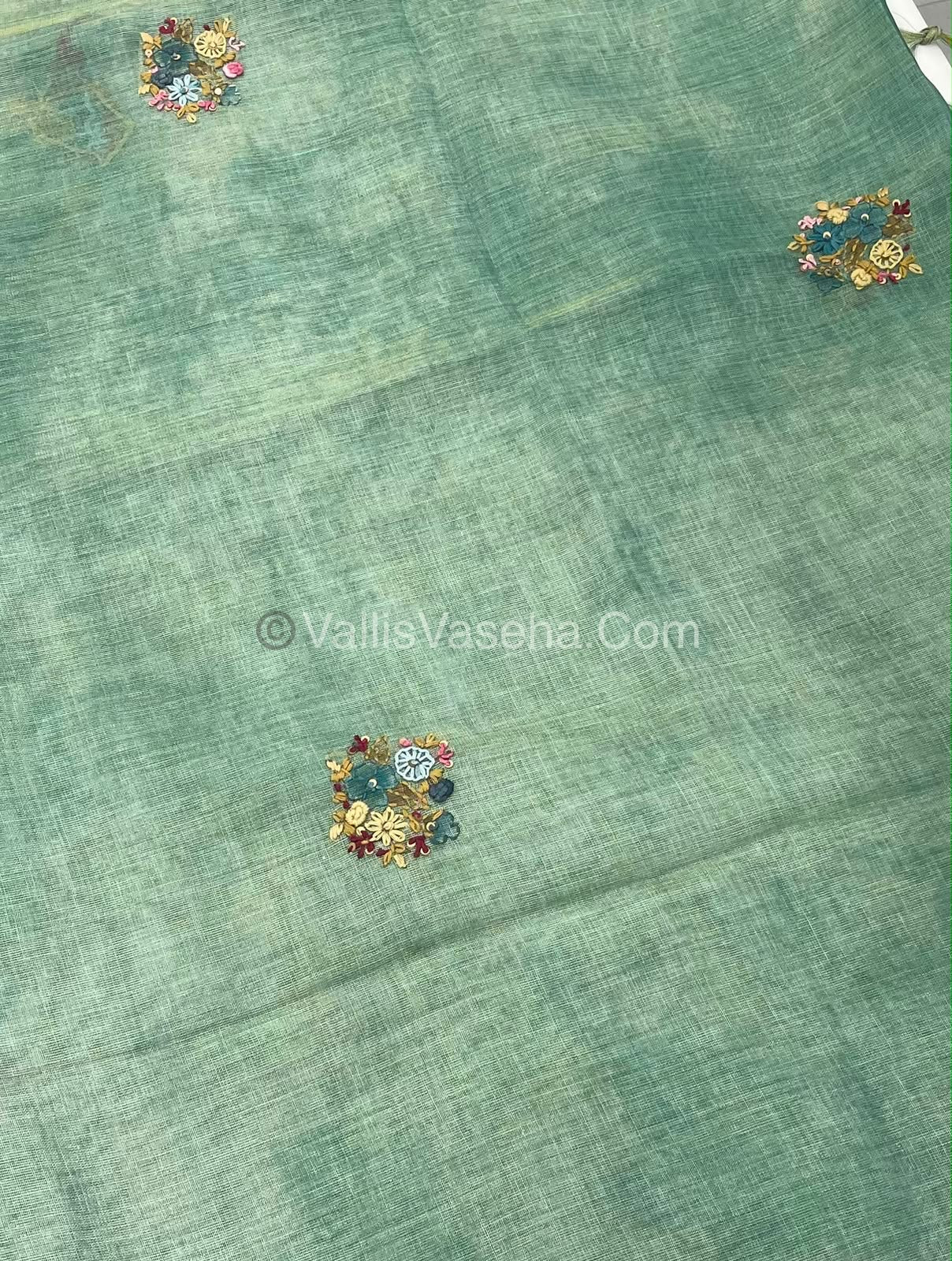 French Knot - Tissue Saree - Blue Shade - VVLFN013