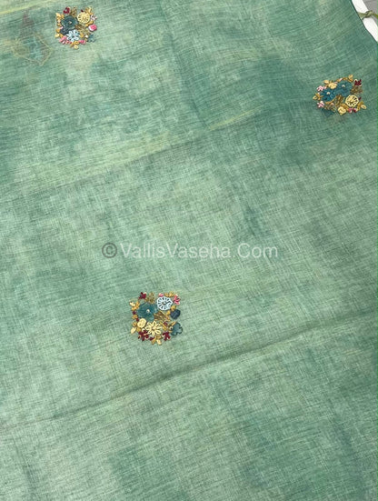 French Knot - Tissue Saree - Blue Shade - VVLFN013