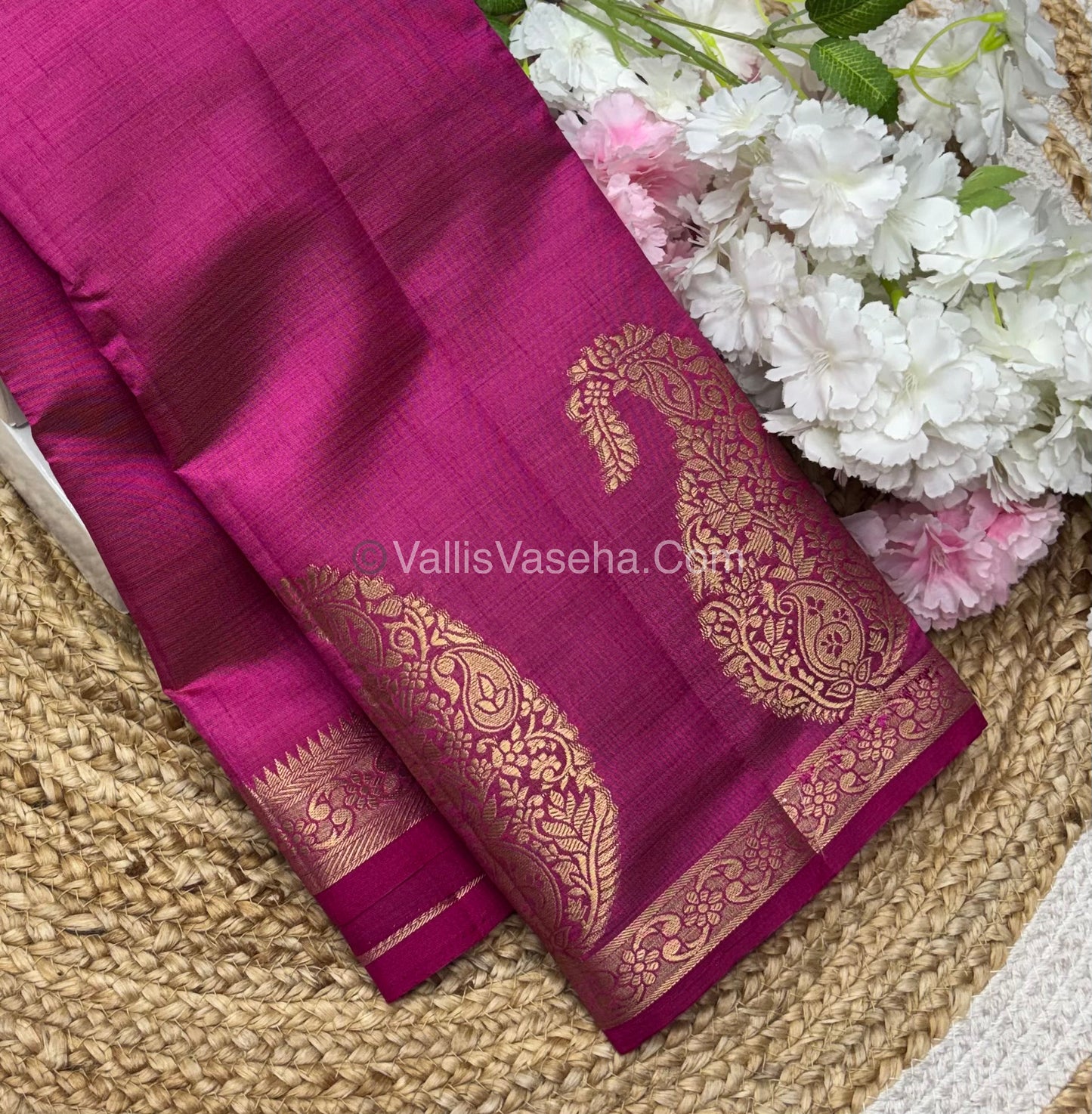 Semi Tussar Silk - Big Mango - Pink Shade - VVSTS002