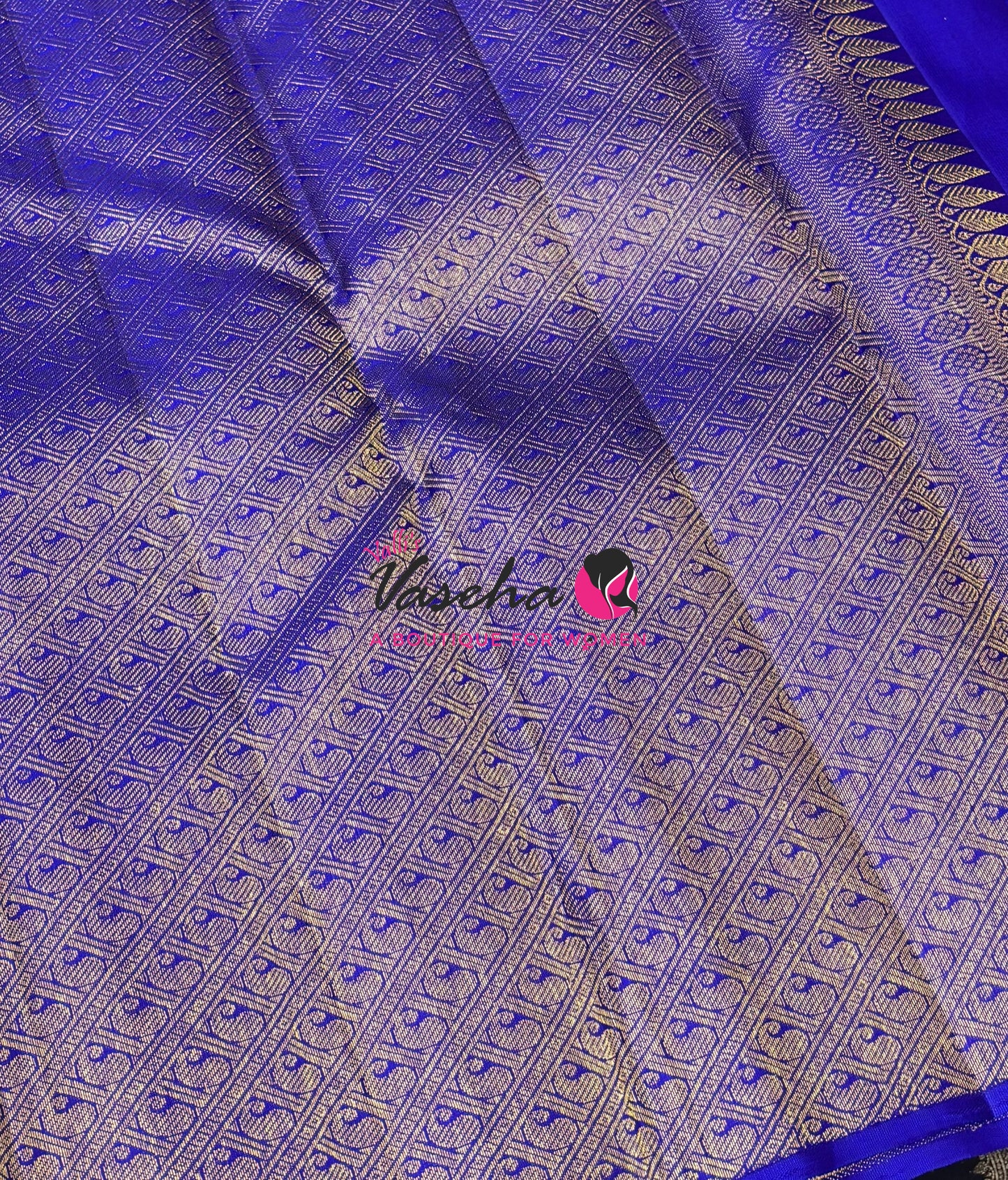 Pure Kanchipuram Silk Saree - Royal Blue - VVPS084