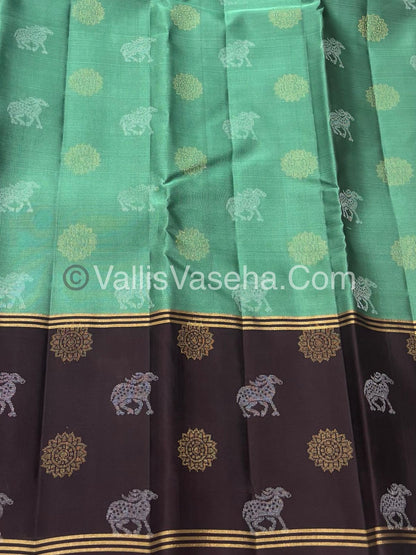 Half Mix - Pure Soft Silk Saree - Long Retta Petta Border with Butta - VVPSS075