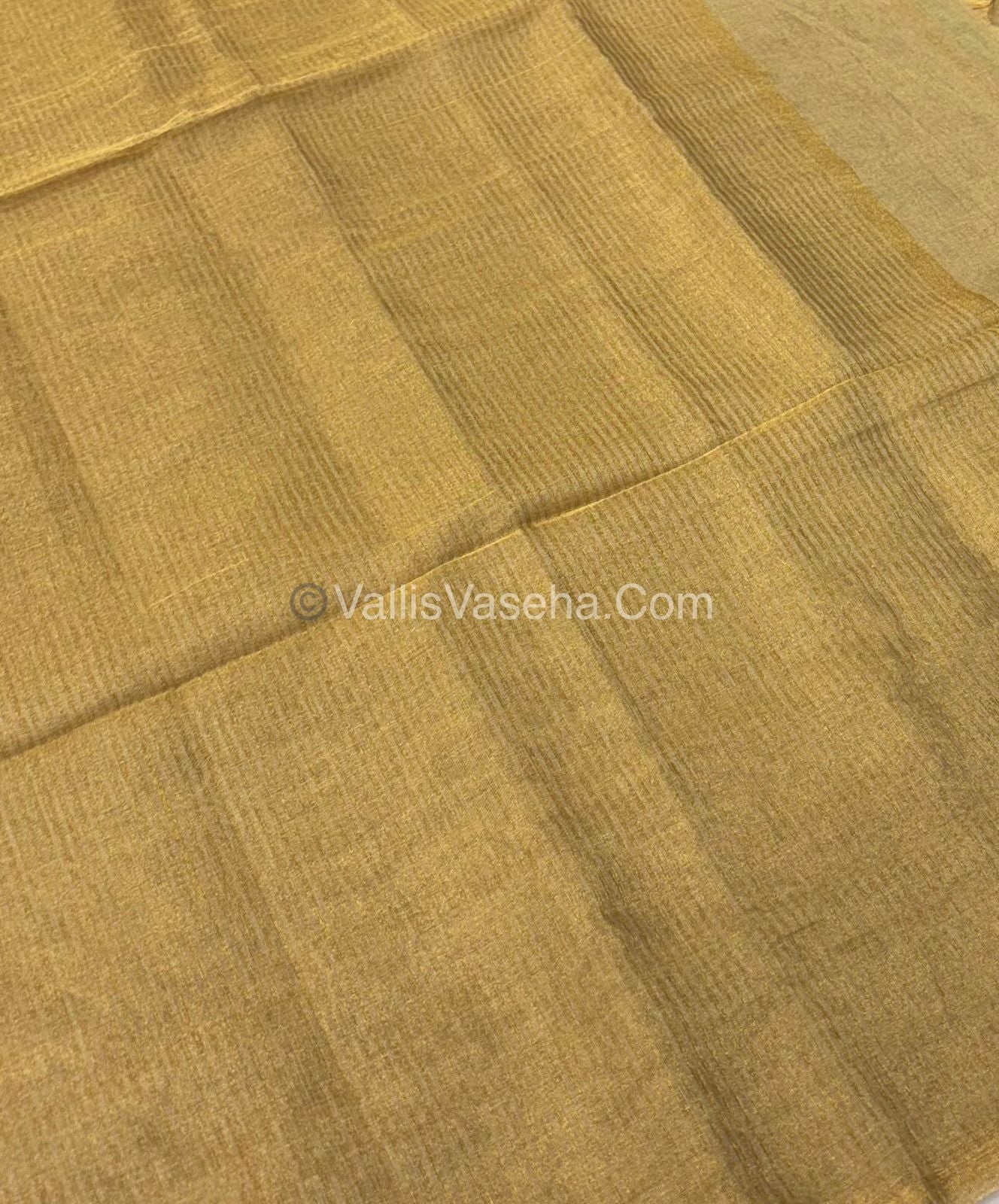 Pure Maheshwari Tissue Silk - Triple Tone Creamish Gold & Gold Shade - VVMTS001