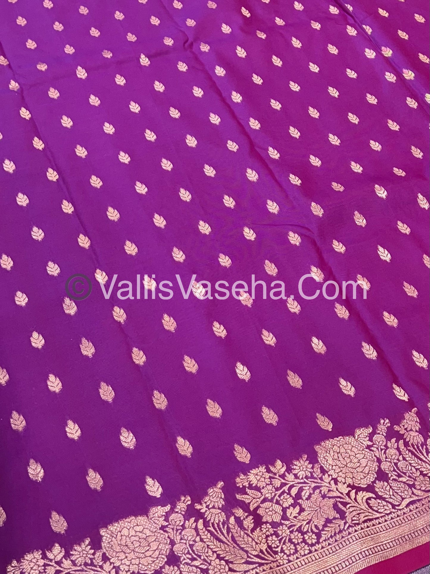 Semi Soft Silk with Border - Purplish Pink Shade  -VVSSS012