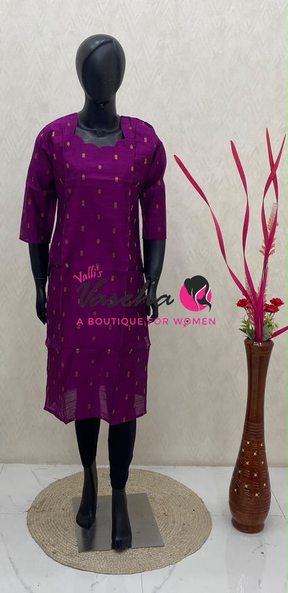Ready Made - Semi Raw Silk - Kurti - VVSRK003