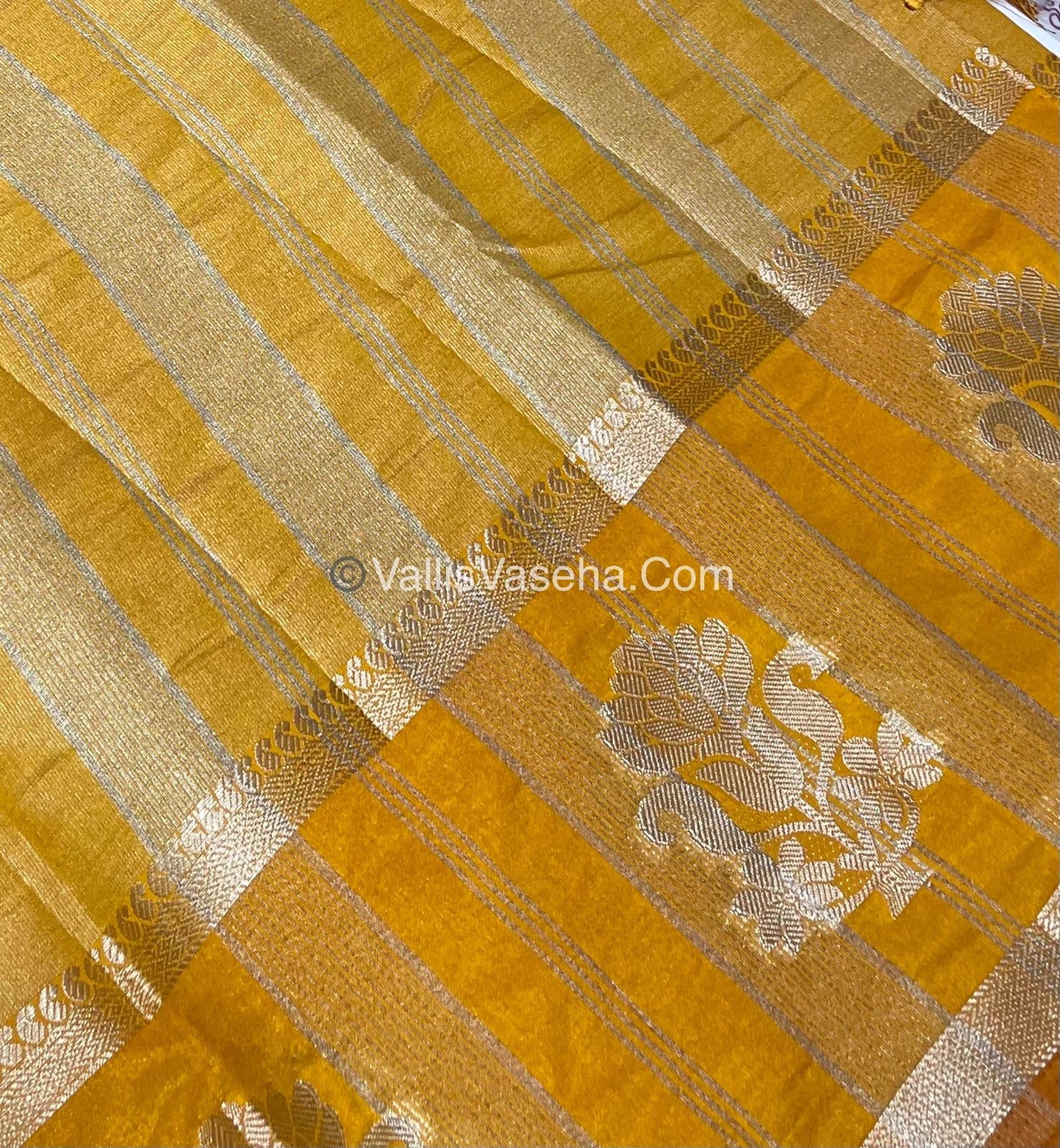 Semi Tissue Tussar Silk - Yellow Shade - VVSTS043