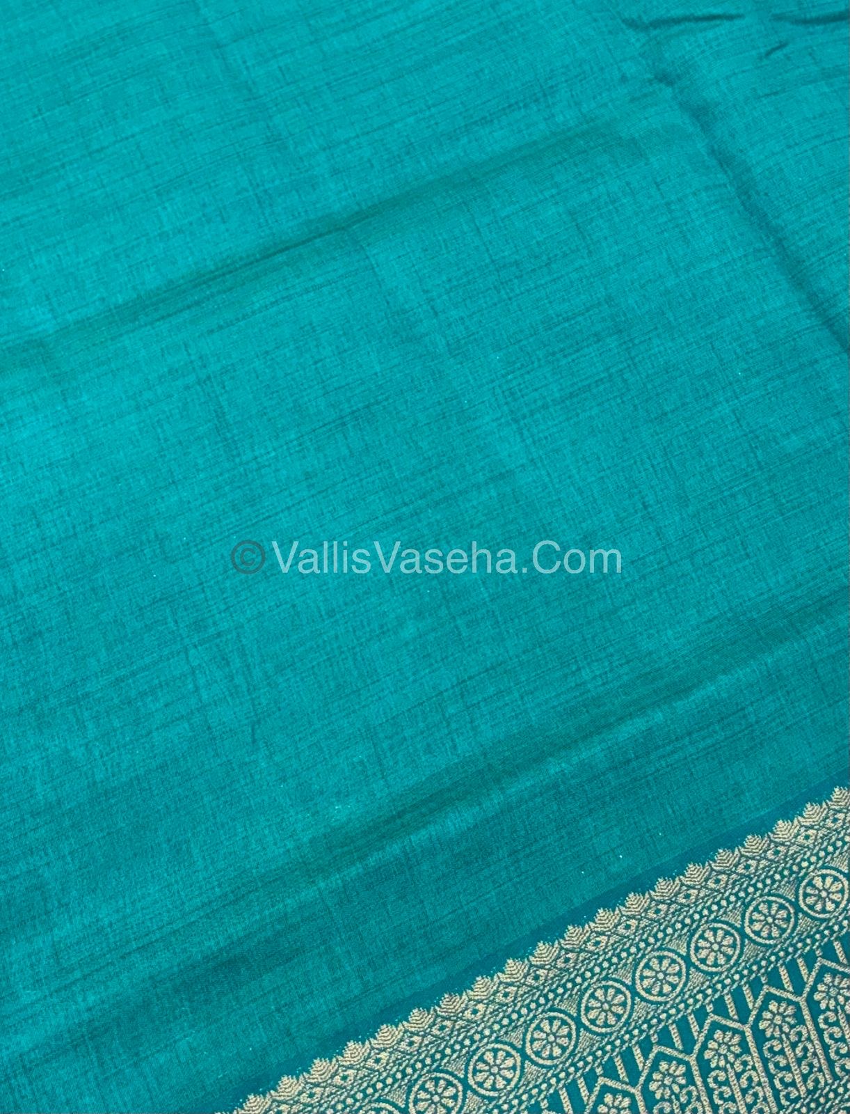 Semi Tussar Silk - Grand Pallu  - Blue Shade - VVSTS031