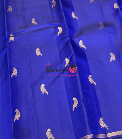 Pure Kanchipuram Silk Saree - Blue with Multi colour Shade - VVPS025