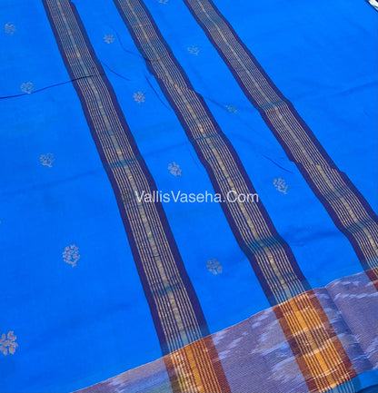 Semi Silk Cotton Saree -  Purple & Blue- VVSSC001