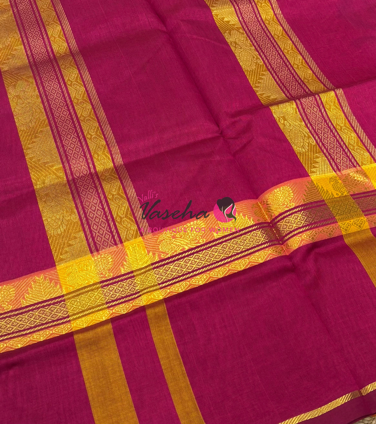 Pure Silk Cotton Saree - VTV Sarees - Peachish Pink & Pinkish Red Shade - VVPSC013