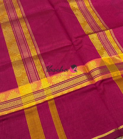 Pure Silk Cotton Saree - VTV Sarees - Peachish Pink & Pinkish Red Shade - VVPSC013