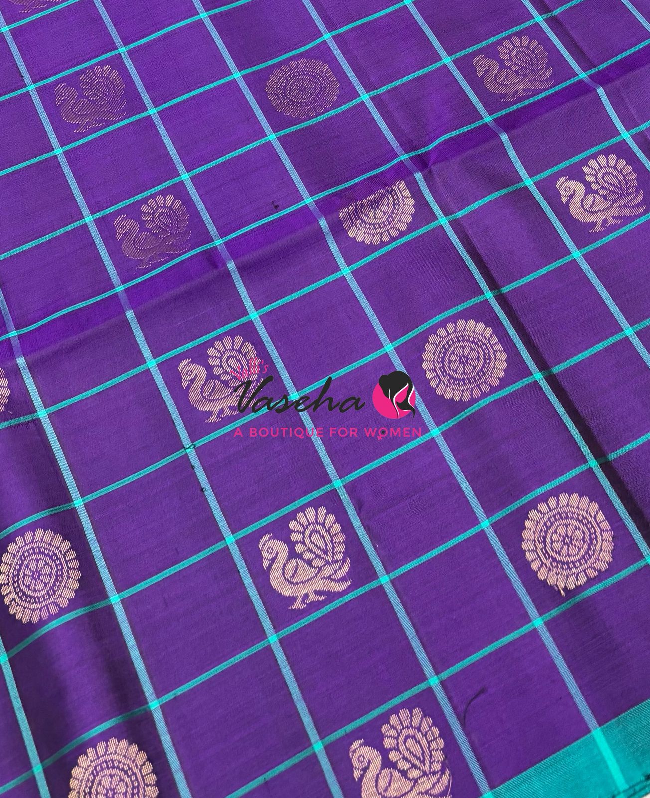 Pure Soft Silk Saree - Purple  & Blue Combo - 2 - VVPSS055