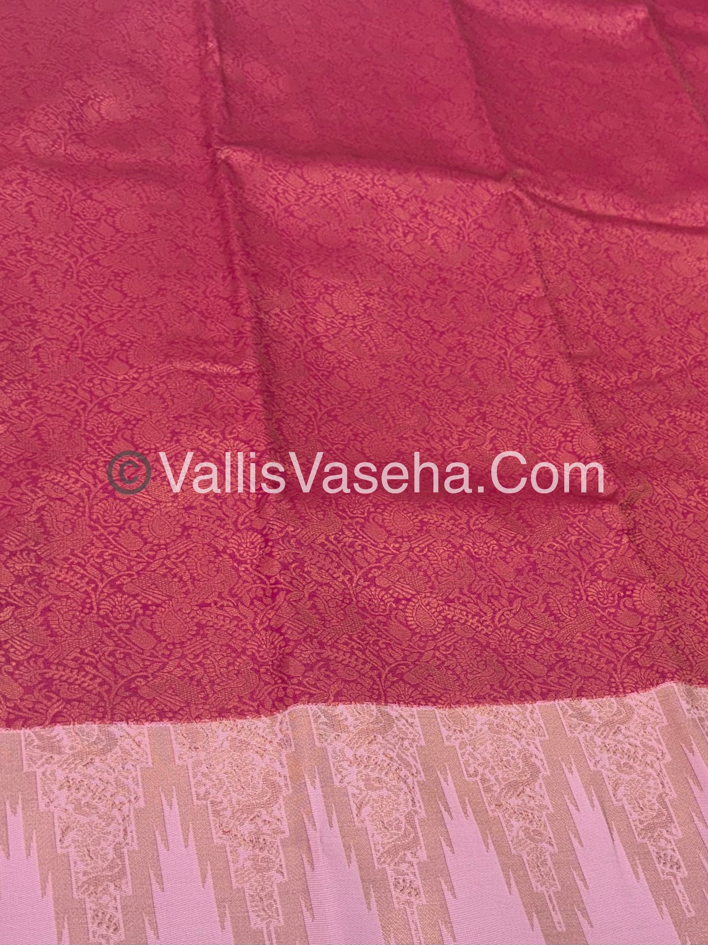 Kanchi Semi Silk  - Pink with Pink - VVKSS003