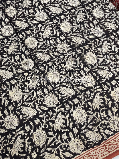 Pure Soft Mul Mul Cotton Sarees - Hand Block Prints - VVMMC007