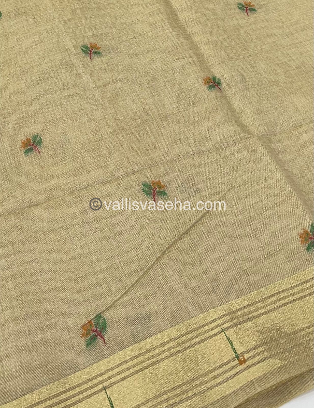 Muga Cotton Saree - Contrast Blouse - VVMCS001