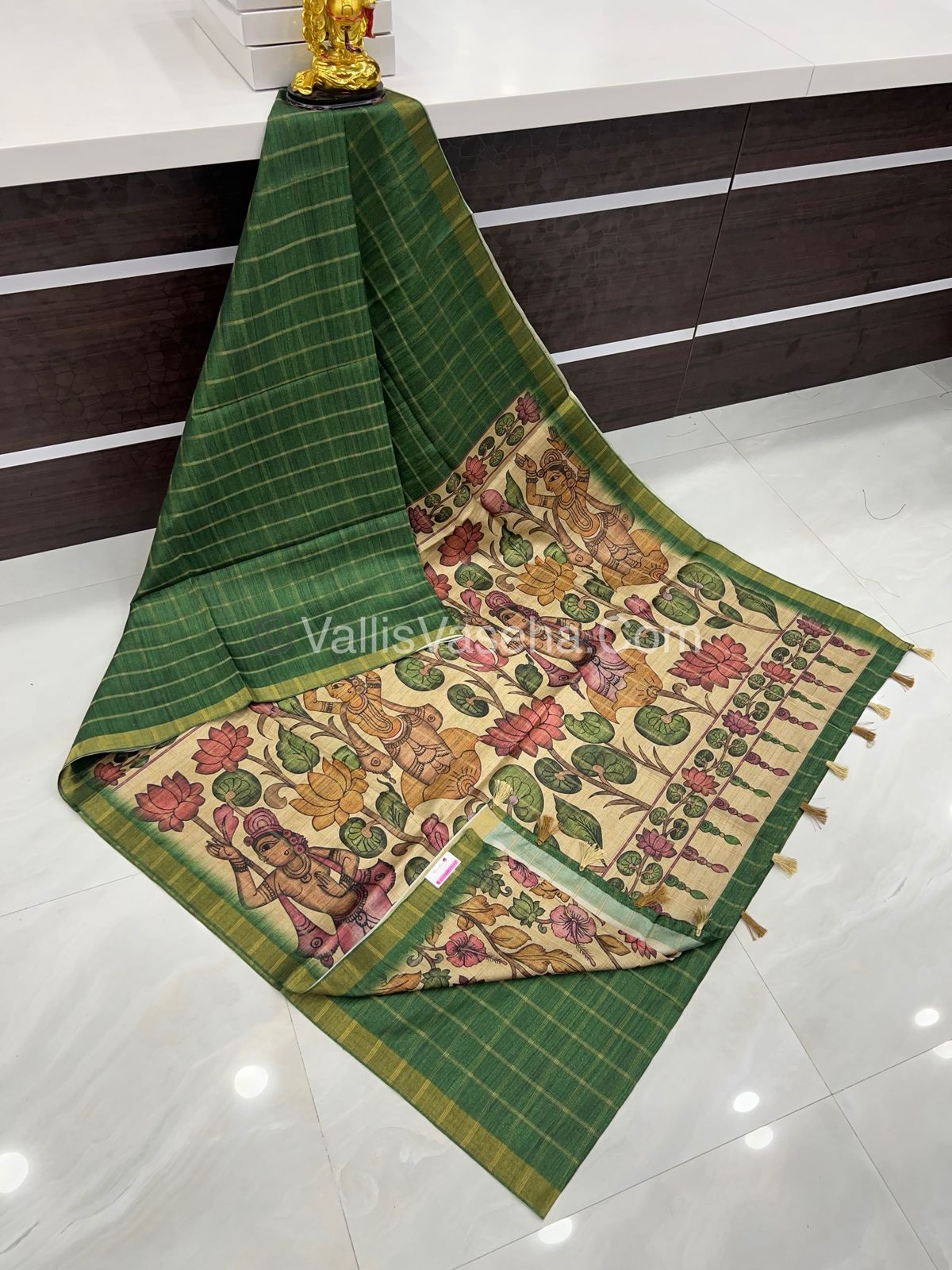 Semi Gicha Tussar Silk Saree - checks pattern - VVSGT001