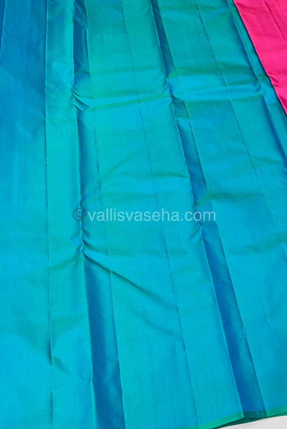 Pure Soft Silk Saree - Light weight - Pink with Blue shade - VVPSS025