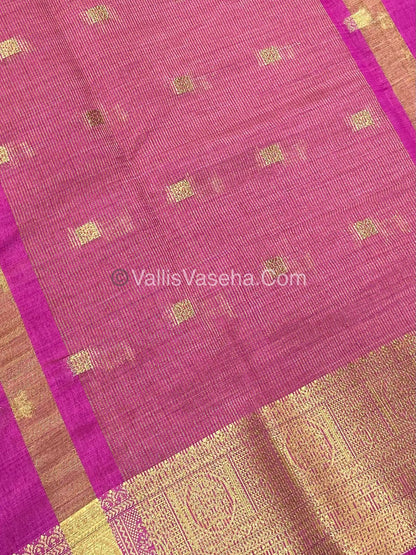 Semi Tussar Silk Saree |Dark Pink shade |VVSTS045