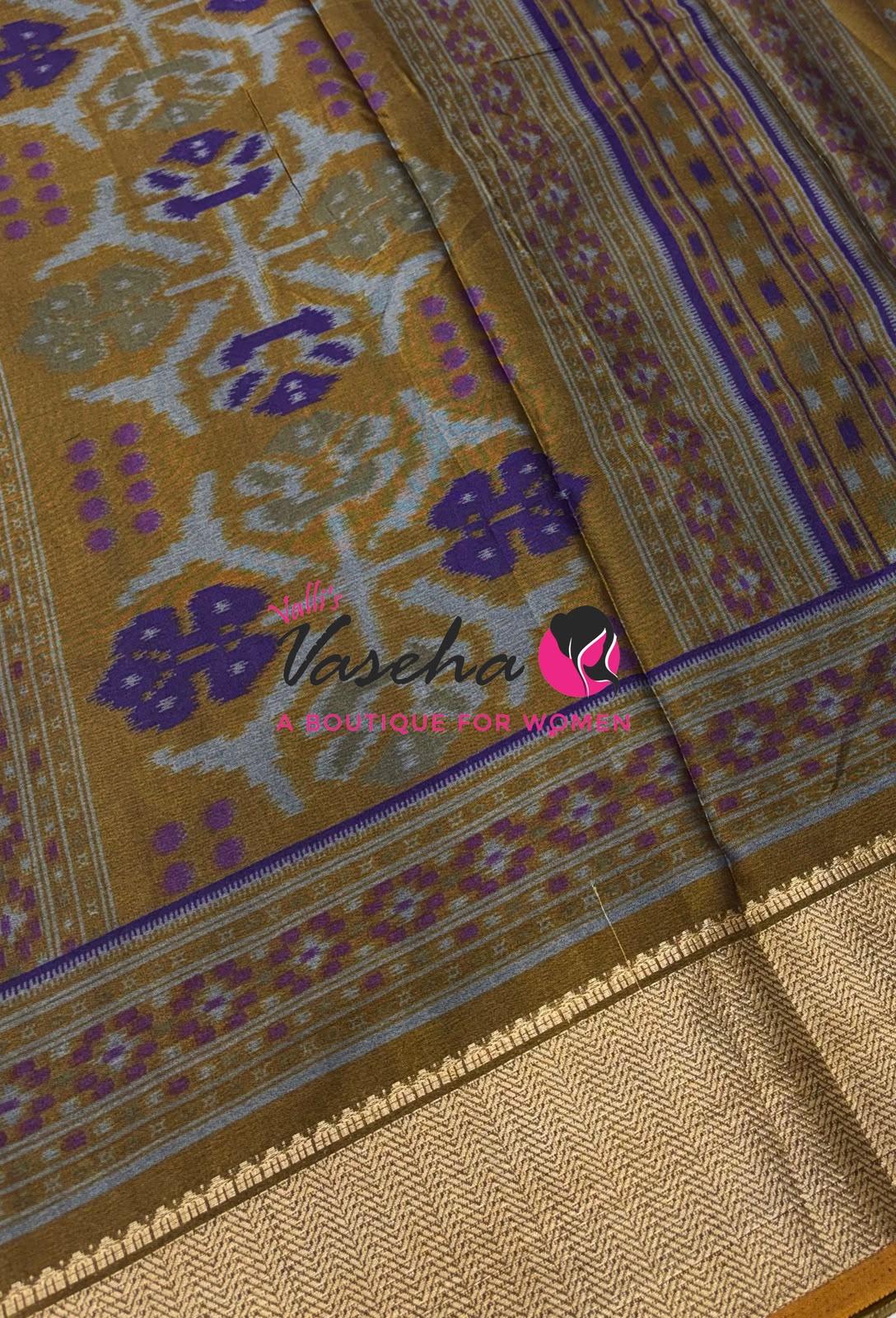 Casual Wear - Semi Patola Silk - Purple & Yellow Shade - VVSPS001