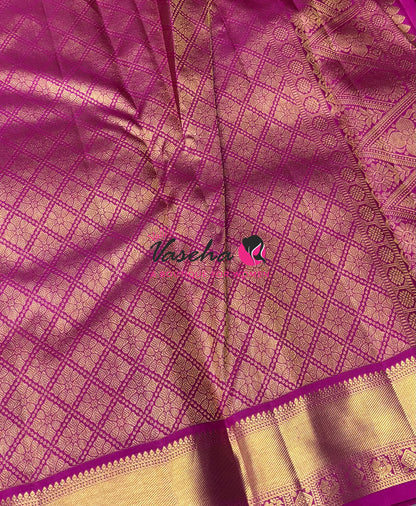 Pure Kanchipuram Silk Saree - Pazhum Pazhamum Checks - VVPS061