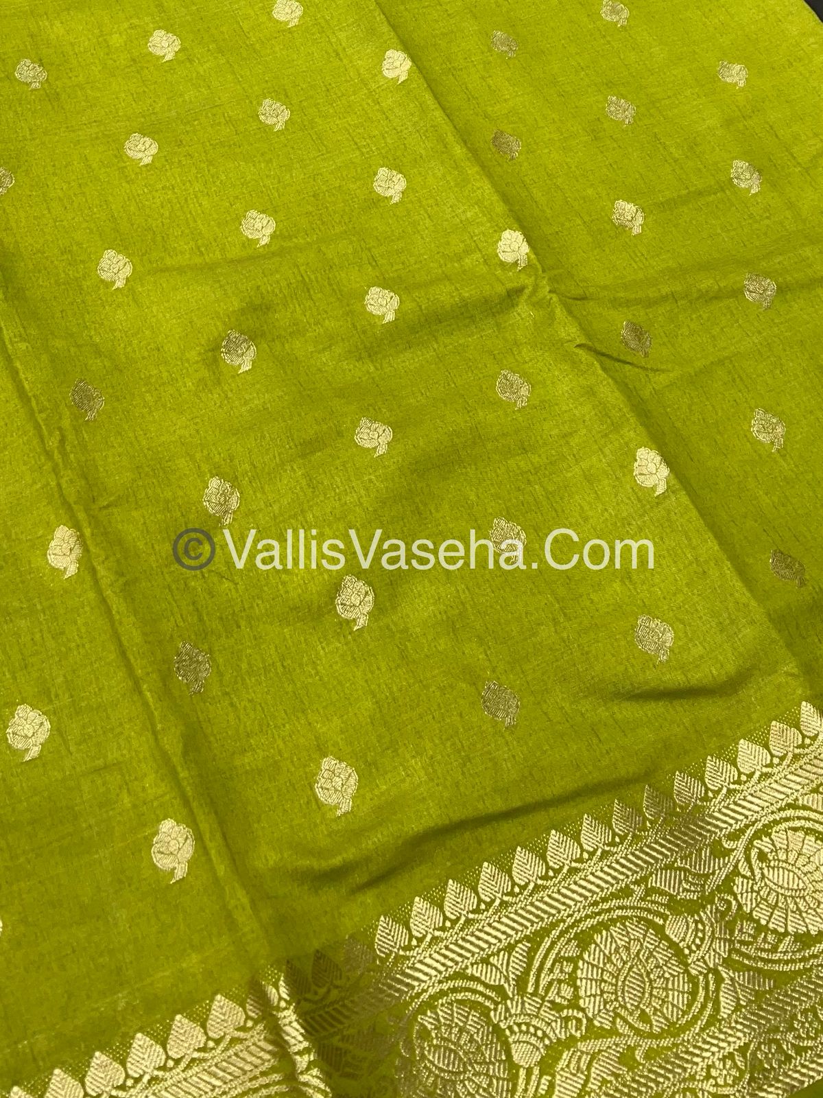 Semi Tussar Silk  - Green  Shade - VVSTS024