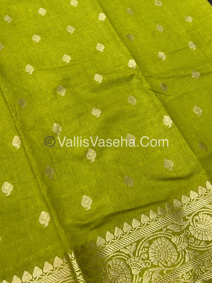 Semi Tussar Silk  - Green  Shade - VVSTS024