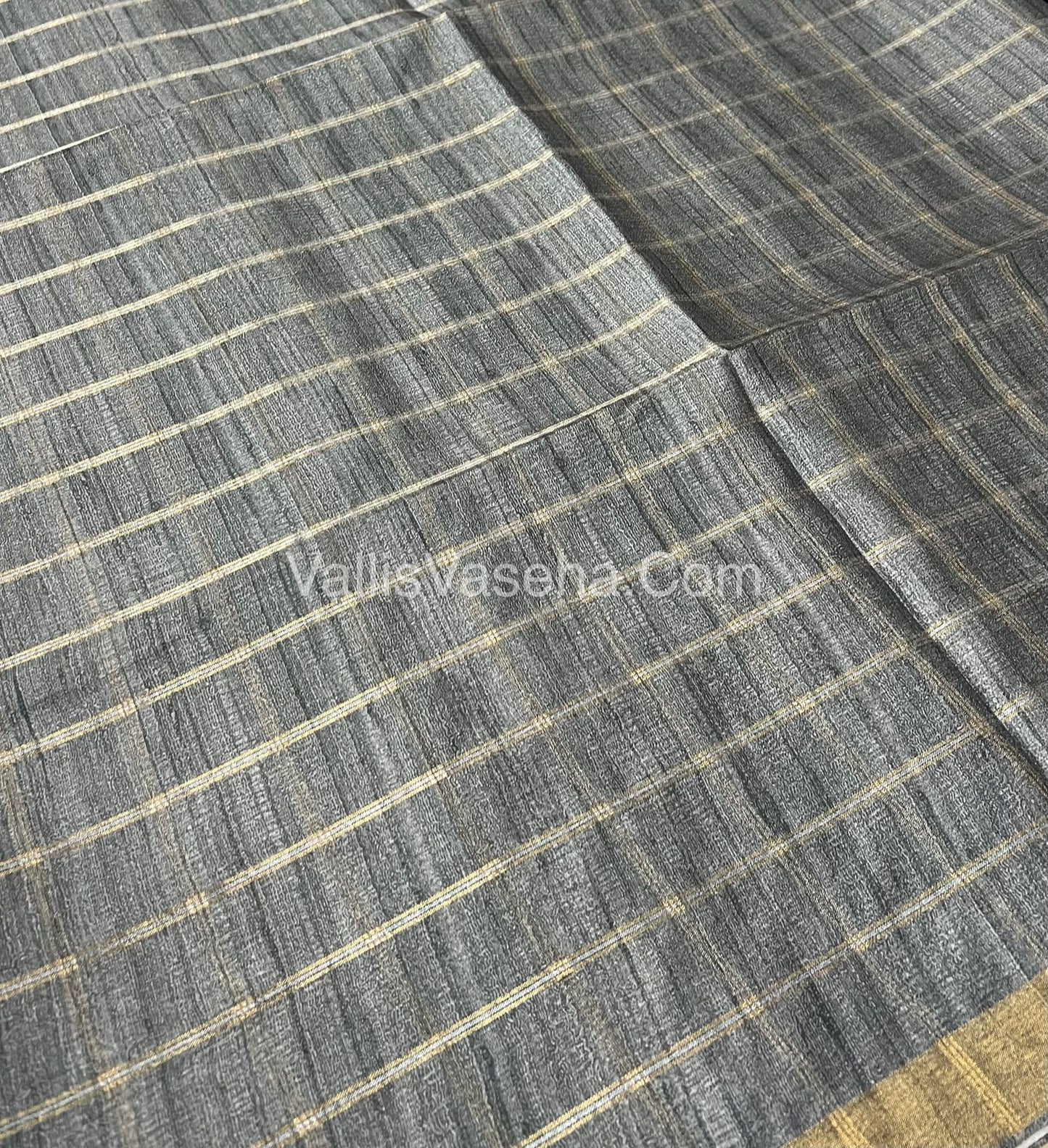 Semi Gicha Tussar Silk Saree - checks pattern - VVSGT001