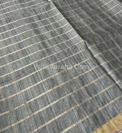 Semi Gicha Tussar Silk Saree - checks pattern - VVSGT001