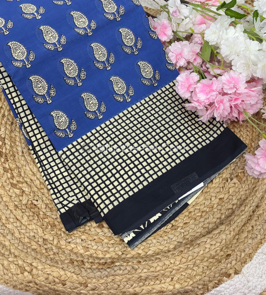 Pure Soft Mul Mul Cotton Sarees - Hand Block Prints - VVMMC006