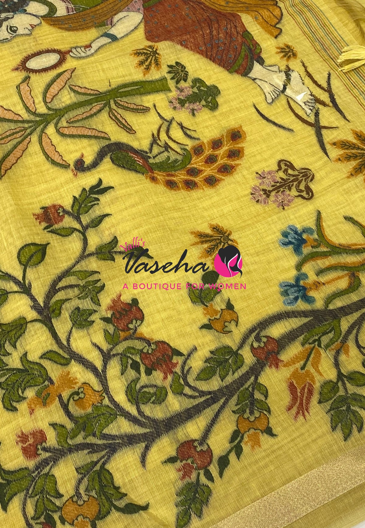 Muga Cotton Saree - Yellow Shade - VVMCS002