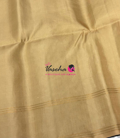 Pure Soft Silk Saree  - Black & Cream Combo - VVPSS161