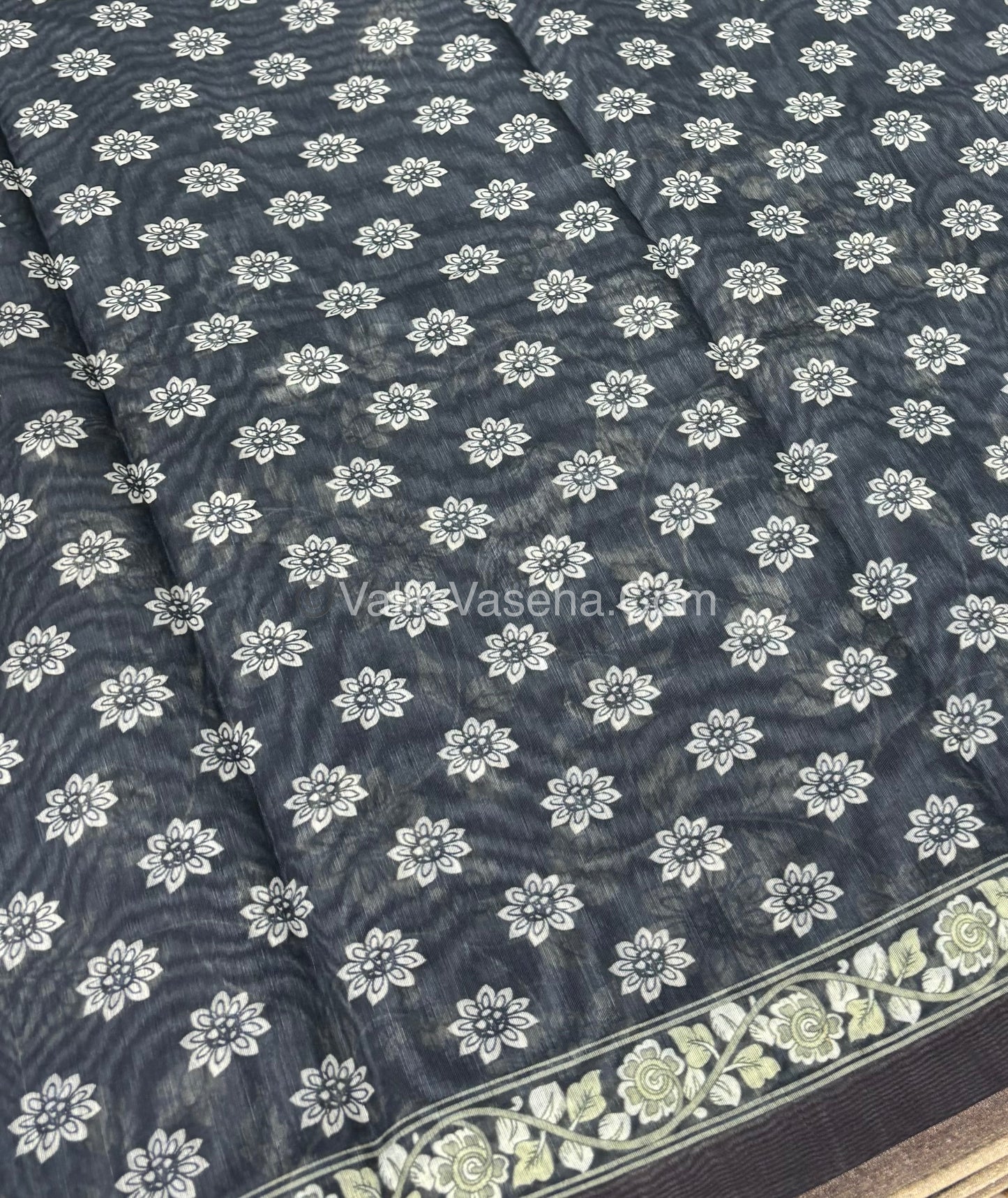 Semi Chanderi Saree - Blue Shade - VVSCS007