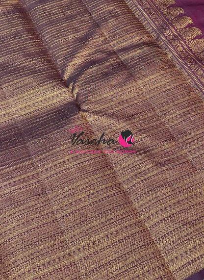 Pure Kanchipuram Silk Saree - Pazhum Pazhamum Checks - VVPS017