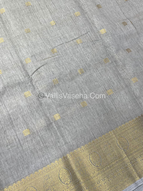 Semi Tussar Silk Saree |Grey shade |VVSTS045