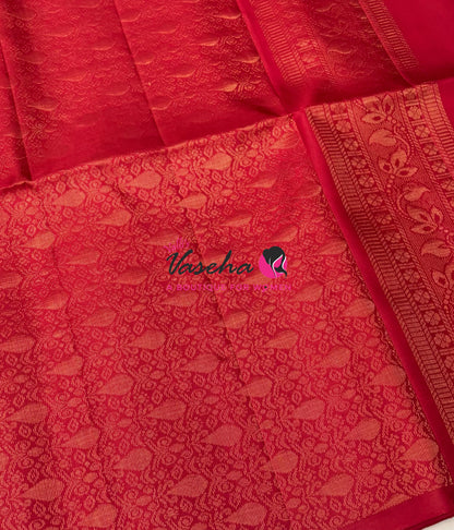 Pure Soft Silk Saree - Red Shade - VVPSS119
