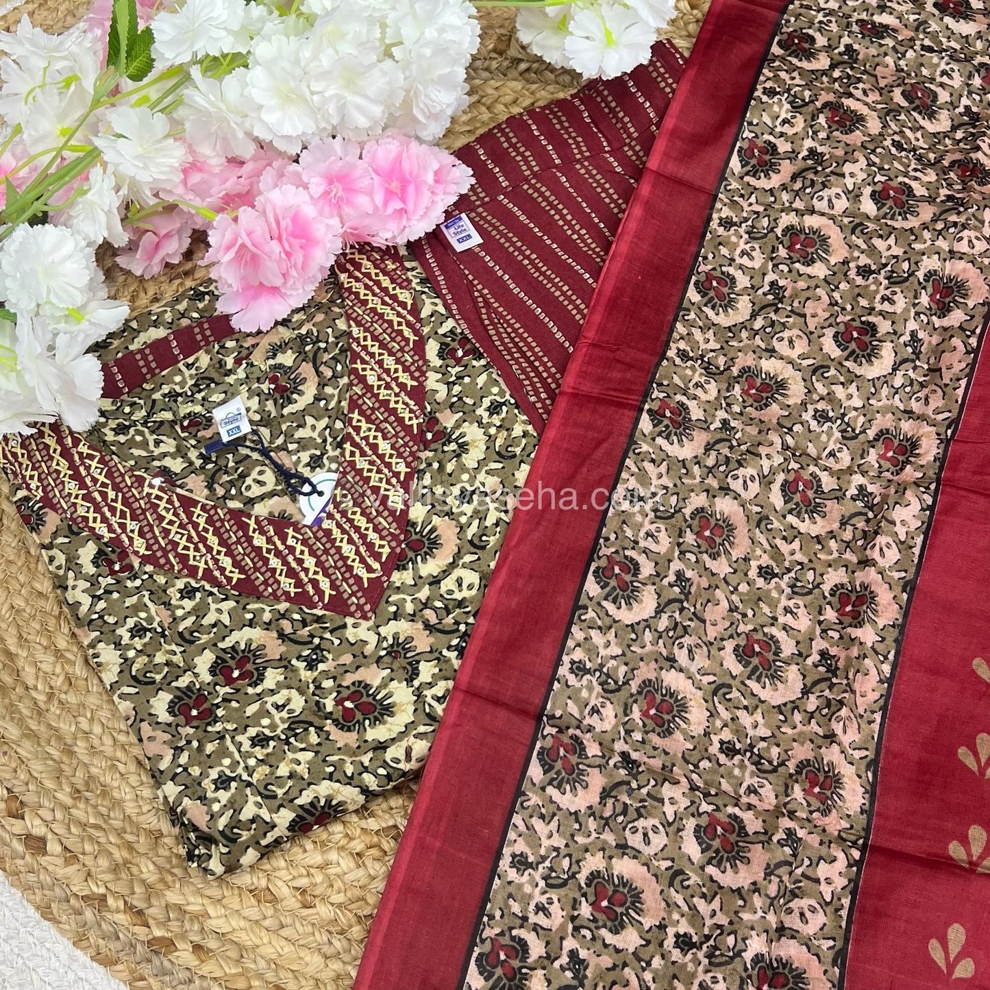 Ready Made - Anarkali - Salwar, Kameez & Duppatta(3pc)- Printed Cotton - VVAS004