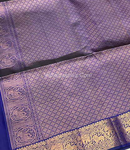 Pure Soft Silk Saree - Kanchi Border - Royal Blue Shade - VVPSS046