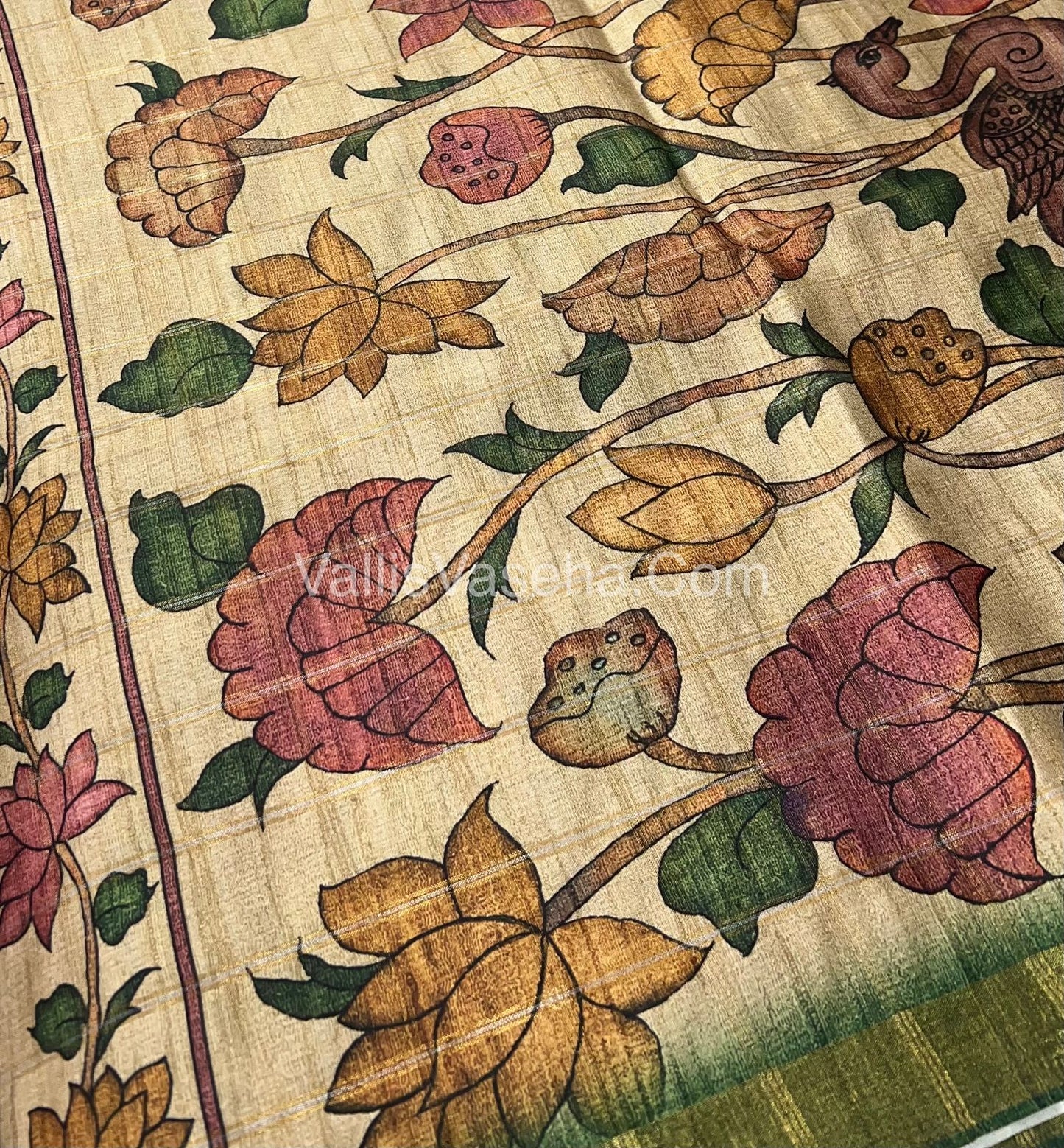 Semi Gicha Tussar Silk Saree - checks pattern - VVSGT001