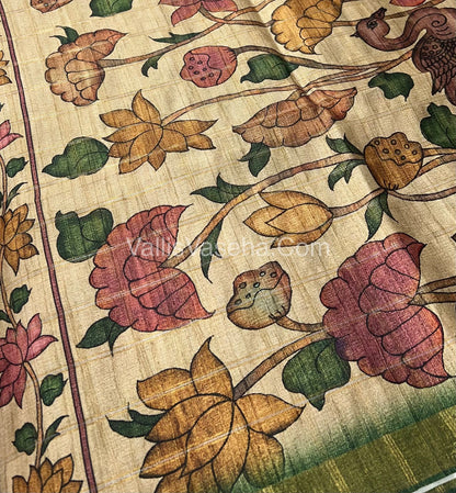 Semi Gicha Tussar Silk Saree - checks pattern - VVSGT001